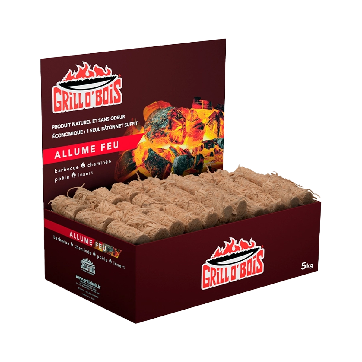 Allume feu de gril et cheminée 1carton 1 kg-80 ballotins