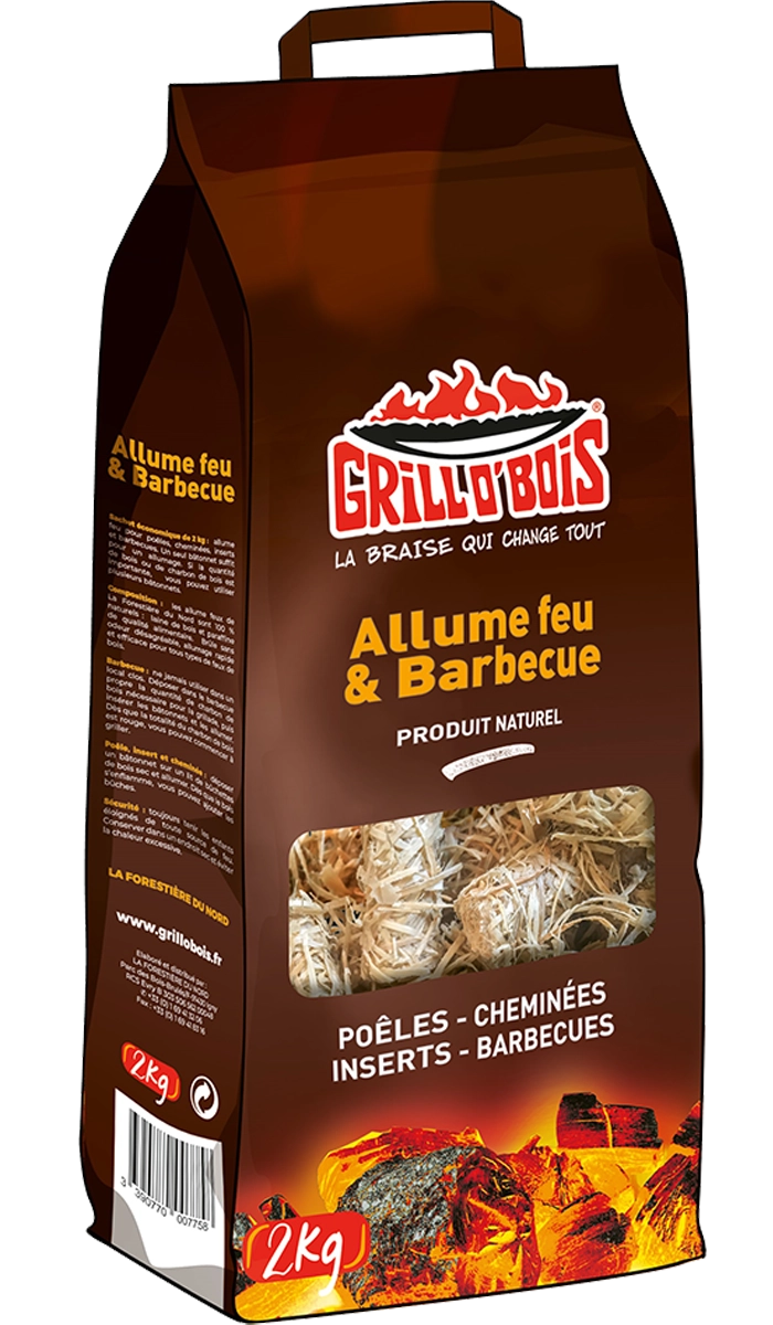 Allume feu naturels GRILL O' BOIS en laine de bois - Caloria